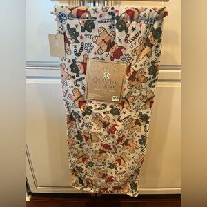 Olivia & Co. Christmas Cowboy Gingerbread Fleece Blanket Throw